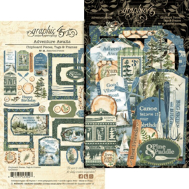 4503253 Graphic 45 - Adventure Awaits - Chipboard Pieces, Tags & Frames