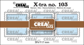 CLXtra103 Stansmal Crealies - Xtra no. 103, postzegels vierkant in een rij