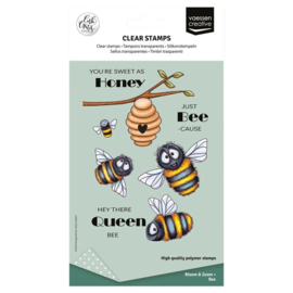 CAR0303 Vaessen Creative - Carla Creaties - Bloom & Zoom - Clear Stamps - Bee