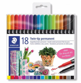 Permanente Stift Dubbele Punt - Set 18 St - 3187 TB18