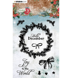 SL-SJ-STAMP52 - SL Clear stamp Christmas wreath Sending Joy nr.55
