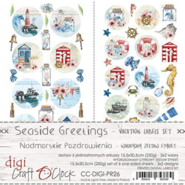 Craft O' Clock - Seaside Greetings - Digi Label Vacation Set