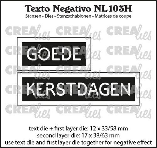 Crealies Texto NL: GOEDE KERSTDAGEN (horizontaal) NL103H max. 17x38/63mm NL103H