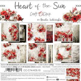 CC-C74-HOS-10 Set of Papers 15x15 cm Heart of the Sun