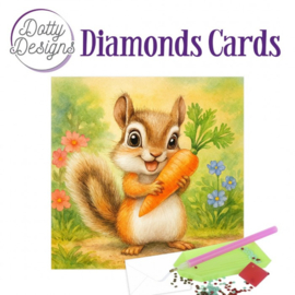DDDC1226 Dotty Designs Diamond Cards - Squirrel with Carrot