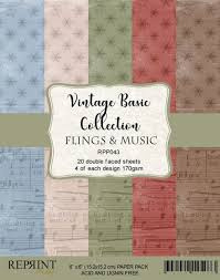 Flings & Music Vintage Basic Collection 6x6 Inch Paper Pack (RPP043)