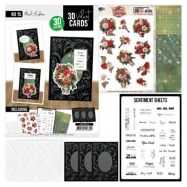 3DVC10015 3D Velvet Cards A6 - Floral Christmas