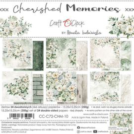 CC-C72-CHM-10 Craft O Clock Set of Papers 15x15 cm Cherished Memories