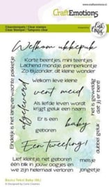 130501/1593 CraftEmotions clearstamps A6 - Basics Tekst Baby ( NL) Carla Creaties