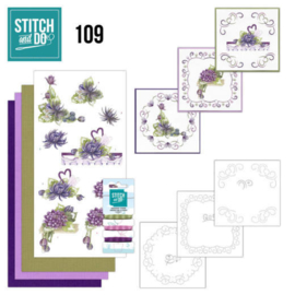 Stitch en Do nr. 109 - Paarse bloemen