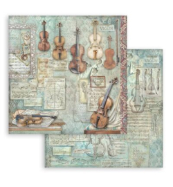 SBB1155 - Stamperia dubbelzijdig scrapbookingvel – Symphony viool - PAKKETPOST!