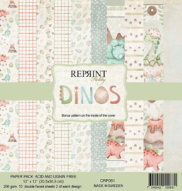 Dinos 12x12 Inch Paper Pack (CRP060) - PAKKETPOST!