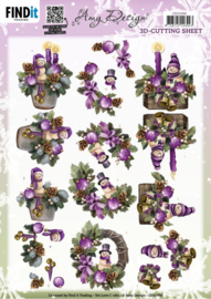 CD11956 3D Cutting Sheet - Amy Design - Purple Christmas
