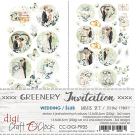 Craft O' Clock - Greenery Invitation - Digi Label Set - Wedding