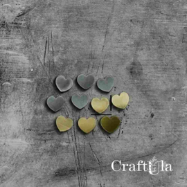 CU-AKRYL-0126-MIX   Mirrored plexiglass Mini Hearts (10 pcs, 5 silver, 5 gold, 1,5x1,5cm)
