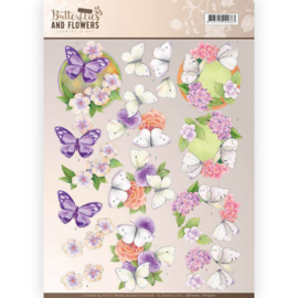 CD11002 Knipvel A4  - Butterflies and Flowers- Jenine's Art