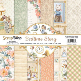 ScrapBoys Bedtime story paperpad 24 vl+cut out elements-DZ BEST-09 190gr 15,2x15,2cm