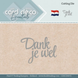 CDECD0072 Snij- en embosmal - Dankjewel  - Card Deco