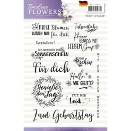PMCS10030 Clearstempel - Tekst Duits - Timeless Flowers - Marieke Design