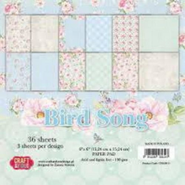 Paperpad 15,2 x 15,2 cm - 36 sheets - Bird Song - Craft & You