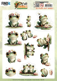 SB11105 3D Pushout Sheet - Berries Beauties - Cute Animals - Frogs