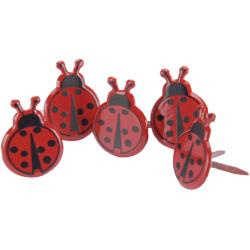 Eyelet Outlet Shape Brads - 12 Lady Bug Brads