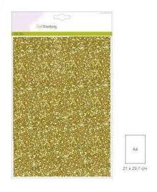 0155 CraftEmotions glitterpapier 5 vel goud +/- 29x21cm 120gr