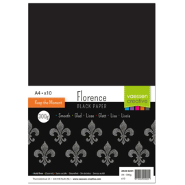2920-0201 Vaessen Creative - Florence Cardstock A4 300g - Black 10 vel