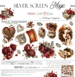 CC-F43-SSM-11  Extras Set Flowers 30x30 cm Silver Screen Magic - PAKKETPOST!