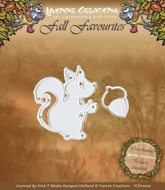 YCD10010 Snij- en embosmal - Fall Favourites - Squirrel - Yvonne Creations