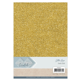 CDEGP017 Glitterkarton A4 250gr - Dark Gold  - 6 stuks - Card Deco