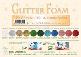 25.2544 Glitter foam sheets A4 Glitter Antique Gold - 4 vellen