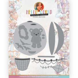 YCD10301 Dies - Yvonne Creations - Hello World - Hot Air Balloon