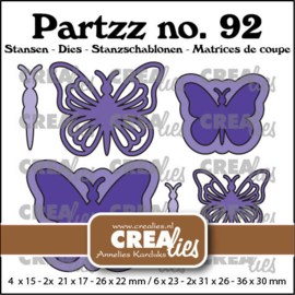 CLPartzz92 Partzz stansen no. 92, Vlinder A Middel en Klein