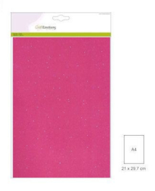 CraftEmotions glitterpapier 5 vel Neon Roze +/- 29x21cm 120gr