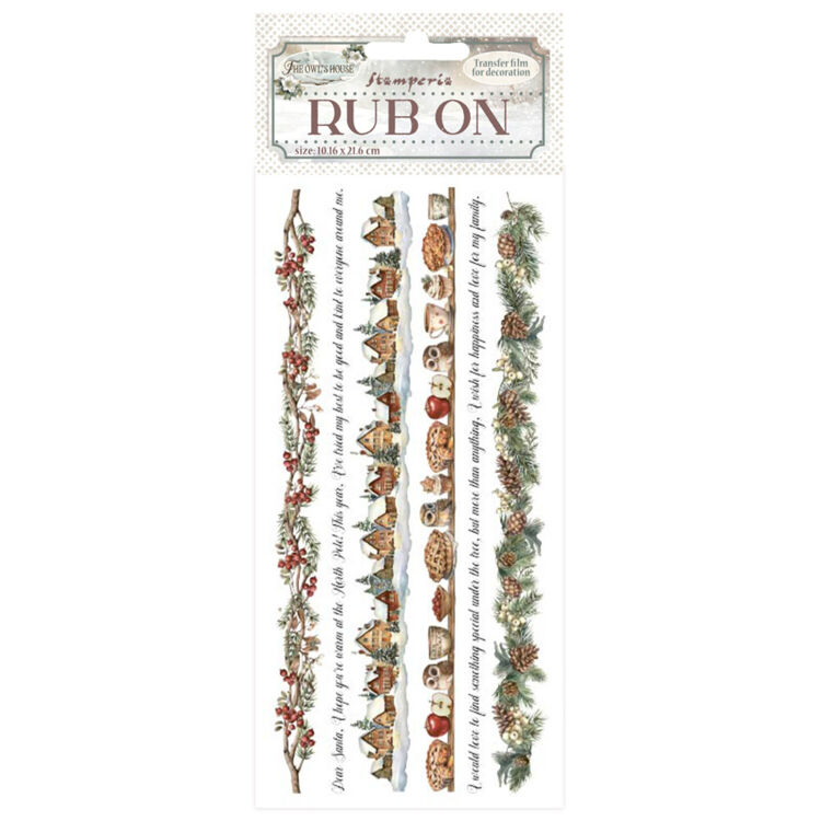 DFLRB181 Stamperia - The Owl's House - Rub-On 4x8,5 Inch Stripes