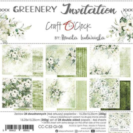 Craft O' Clock - Greenery Invitation - Paperpad 15.2 x 15.2 cm
