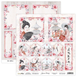 ScrapBoys Japanese Beauty paper sheet DZ JABE-06 190gr 30,5x30,5cm - PAKKETPOST!