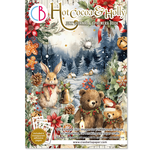 Hot Cocoa & Holly A4 Junk Journal Ephemera Book (32pcs) (CBB015)