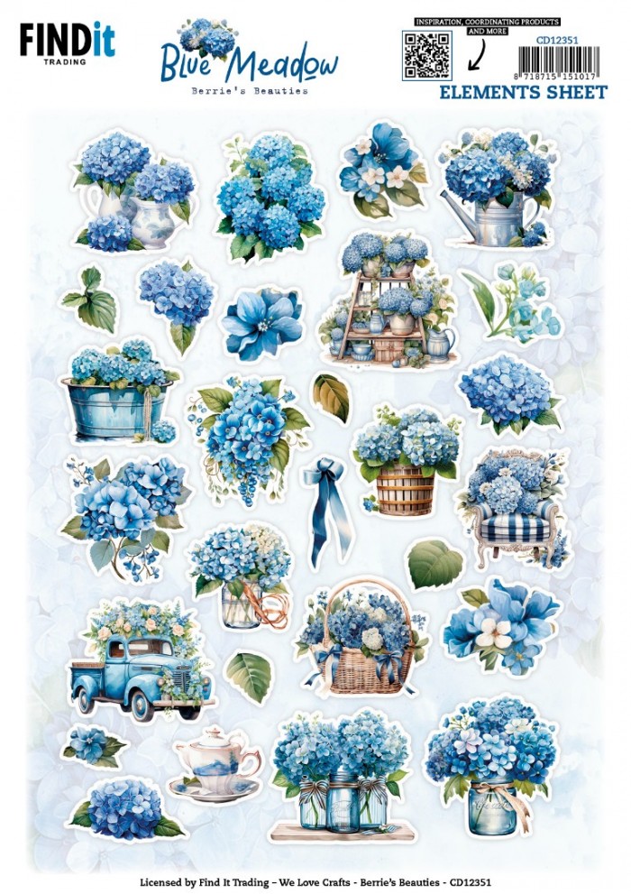 CD12351 Cutting Sheet - Berries Beauties - Blue Meadow - Small Elements