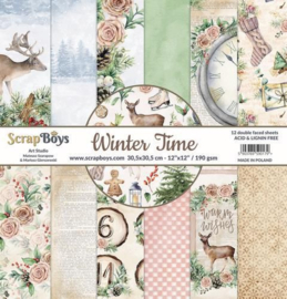 ScrapBoys Winter Time paperpad 24 vl+cut out elements-DZ WITI-09 190gr 15,2 x 15,2cm