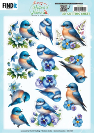CD12437 3D Cutting Sheet - Berries Beauties - Whispers of Nature - Blue