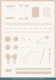 CDEST067 Stencil - Card Deco Essentials - Sewing Serenity - Sewing Stitches - A5