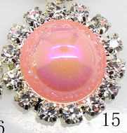 Rhinestone met parel 18mm - Rose AB - per stuk