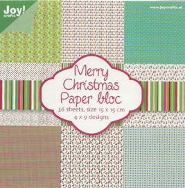6011/0018 Paperpad 15x15cm a 36 vel - Kerst - Joy Crafts
