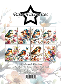 PFA569 Paper Favourites A6 Birds and Flowers