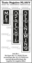 Crealies Texto Negativo MET OPRECHTE DEELNEMING (V) NL101V max. 16 x 31/70/83 mm