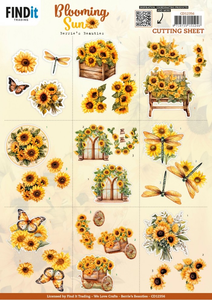 CD12356 3D Cutting Sheet - Berries Beauties - Blooming sun - Mini