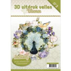 3DPO10002NL - 3D uitdruk vellen boek bloemen - Marieke