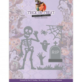 YCD10328 Snijmal - Yvonne Creations - Trick Or Treat - Happy Skeleton